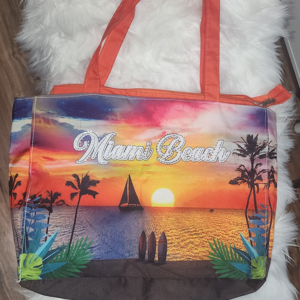 Miami Beach Sunset Tote Bag - Multicolor